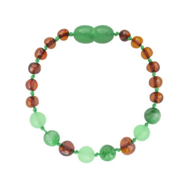 Amberos Barnsteen armband baby/peuter cognac - lapis lazuli Amberos Barnsteen armband baby/peuter cognac - lapis lazuli