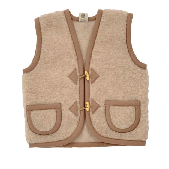 Alwero Bodywarmer kind van wol - Alpen junior Bark
