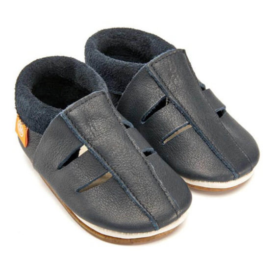 Orangenkinder Leren barefoot sandalen - donkerblauw
