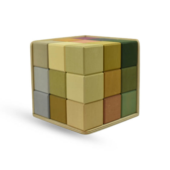 Houten blokken in kubus - Natural