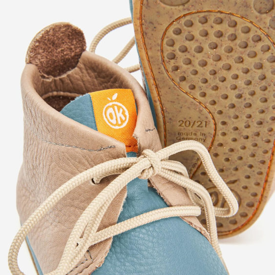 Orangenkinder Leren barefoot schoentjes "Amigo" - blauw