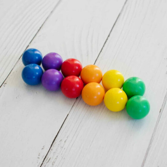 Regenboog ballen - 12 stuks