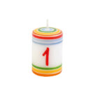 Klein dappertje Verjaardagskaars cijfer 7