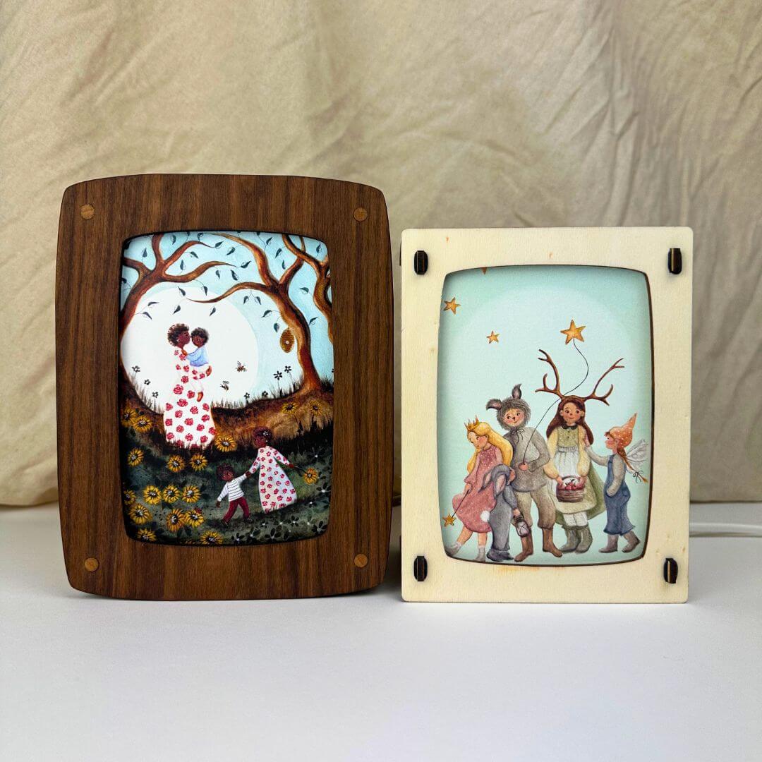 Het Houtlokael Kaartenlamp Luxe Walnoot Het Houtlokael Kaartenlamp Luxe Walnoot