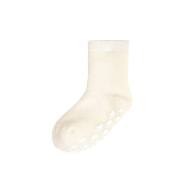 Joha Wollen sokken met anti slip - ecru