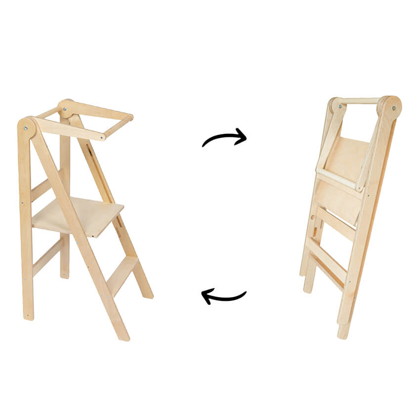 Baby Natura Houten opvouwbare leertoren - naturel Baby Natura Houten opvouwbare leertoren - naturel