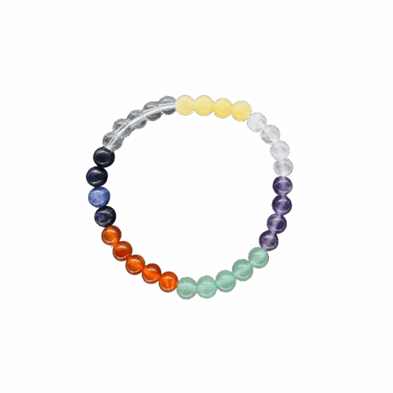 Baby Natura Chakra (7-kleuren) kogelarmband 6mm dames