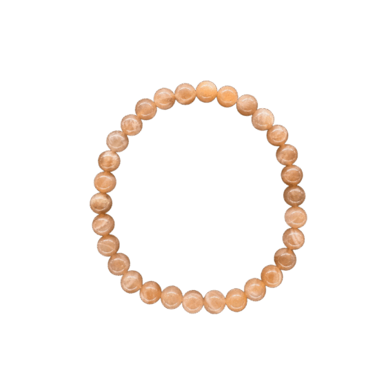 Baby Natura Perzik Maansteen kogelarmband 6mm dames