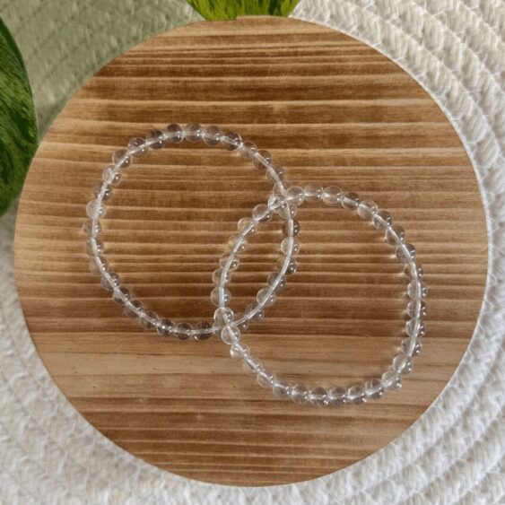Baby Natura Rozekwarts kogelarmband 6mm dames