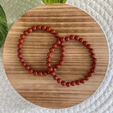 Baby Natura Rode Jaspis kogelarmband 6mm dames