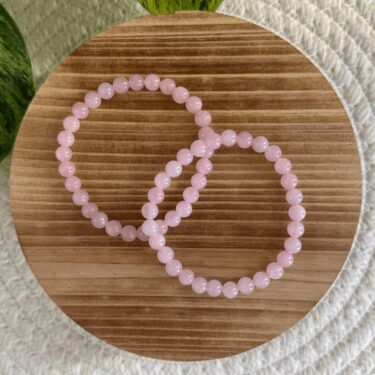 Baby Natura Rozekwarts kogelarmband 6mm dames