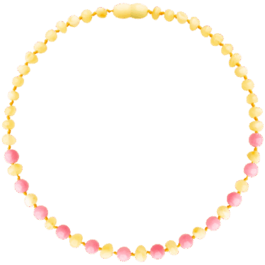 Amberos Barnsteen ketting kind milk - Pink Jade