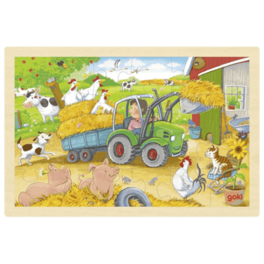Goki Houten Puzzel Tractor