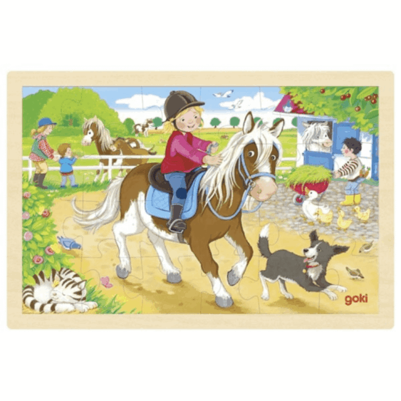 Goki Houten Puzzel Ponyboerderij