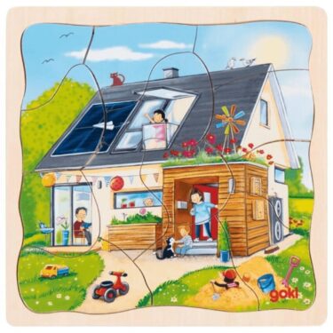 Goki Houten Puzzel Wij bouwen een huis 3-in-1