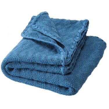 Disana Baby deken wol gebreid Antiek blauw