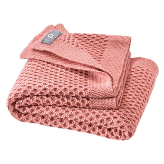 Disana Baby deken wol Honeycomb zacht roze