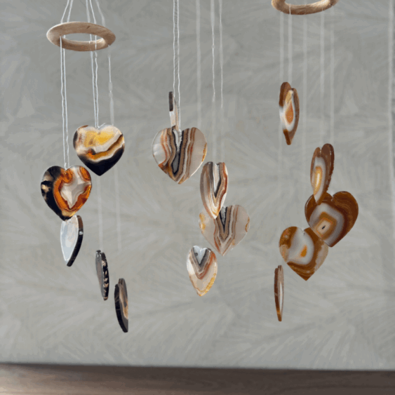 Baby Natura Agaat mobiel hanger vlinder