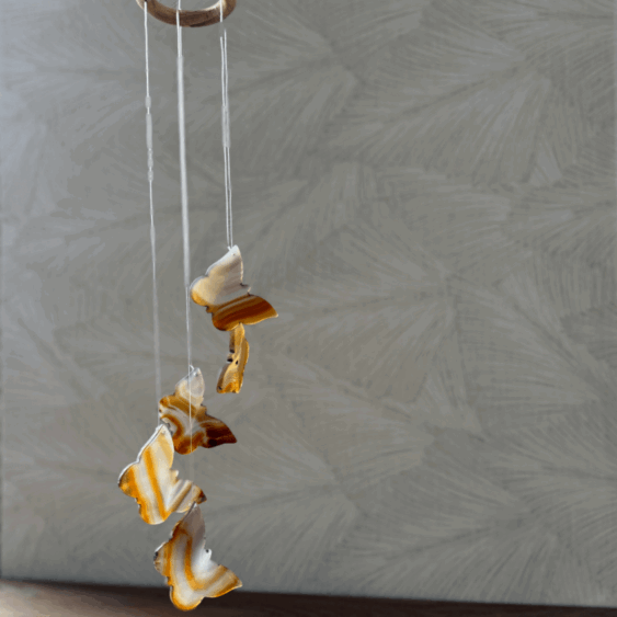 Baby Natura Agaat mobiel hanger vlinder