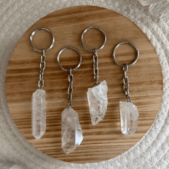 Baby Natura Amethist kristalletjes sleutelhanger